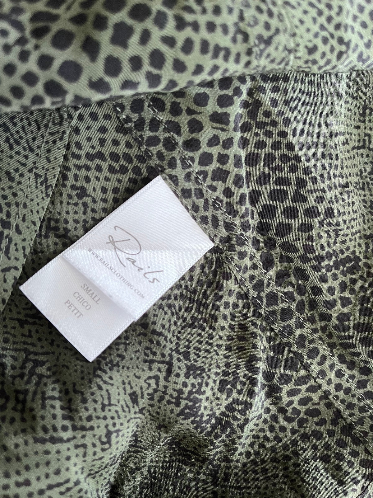 RAILS Kate Green Python Long Sleeve Button SILK S… - image 7