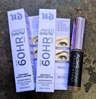 2 tubes Urban Decay BROWN SUGAR Inked WP Brow Gel (medium brown) Full Size NIBs!