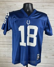 Indianapolis Colts Jersey Boys Large 18 Peyton Manning Pre Owned Reebok ST81