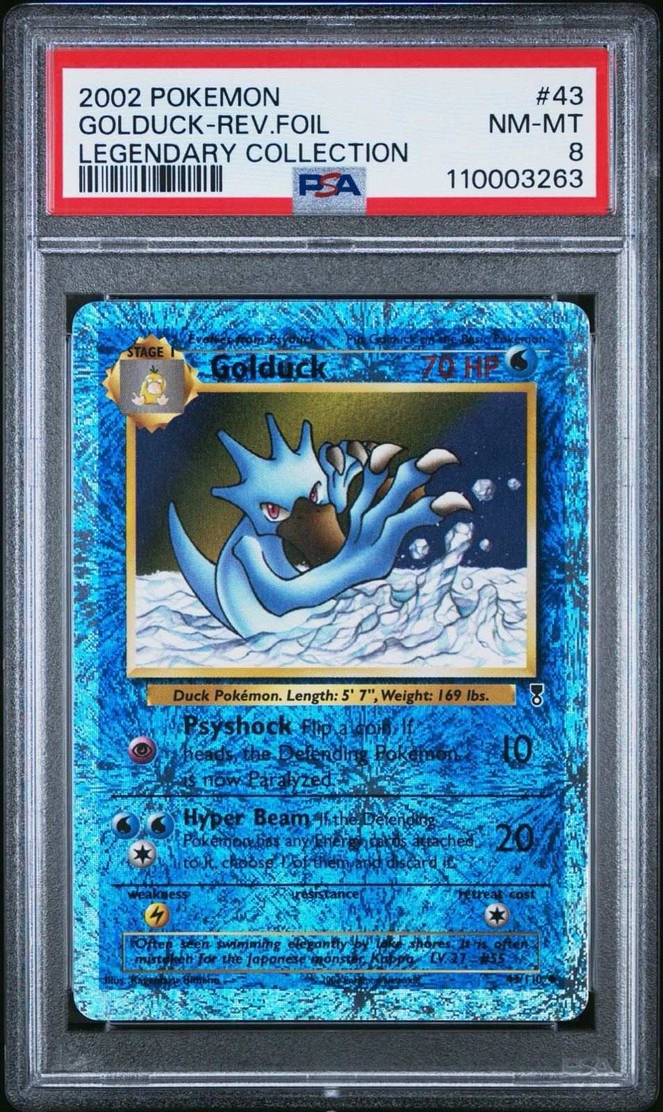 Golduck Legendary Collection Reverse Holo Foil #43 PSA 8 2002 Pokemon POP 193