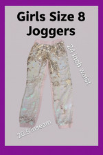 ✨ Girls Sequin Joggers — Light Pink & Rose Gold, Sz 8