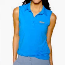 Redvanly Perry Polo Blue Ladies Sleeveless Performance Golf Sports Top Small NWT
