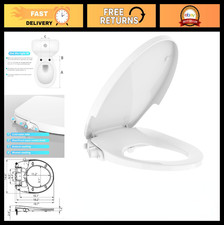 Non-Electric Dual Nozzle Bidet Toilet Seat for Round Toilets, Soft Close Lid, Ea