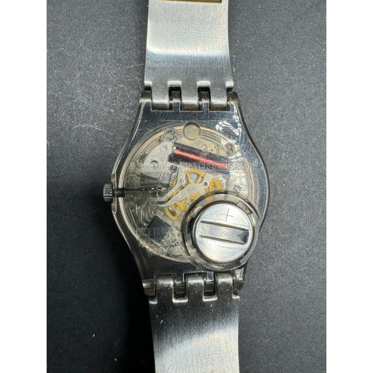 VINTAGE Swatch Watch LM122 Urban Lady 2002 Leather Khaki 