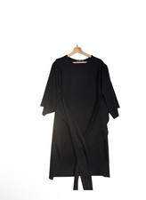 Boohoo Wrap Dress Womens Sz 18 Black Stretch Round Neck Kimono Sleeves Tie Waist