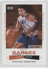 2002-03 Upper Deck Generations Classics 220/999 Matt Barnes #233 Rookie RC 3c7