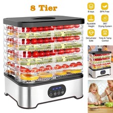 8 Tray Electric Food Dehydrator Fruit Meat Beef Dryer Veg Preserver Machine UK