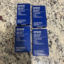 Epson Ribbon Cartridge, Genuine, Lot Of 4 Black, ERC-38B , SEALED