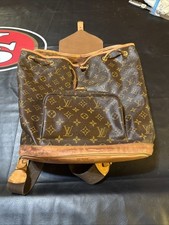 Louis Vuitton Monogram Brown Backpack Gold Hardware Shoulder Strap Women