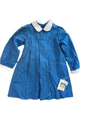 Ceil Ainsworth New York Blue Dress Vintage Girls Sz 4 USA NWT 80s