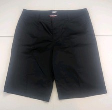 Lands End Womens 14 Navy Blue Chino Shorts School Work Casual Uniform 12" Inseam