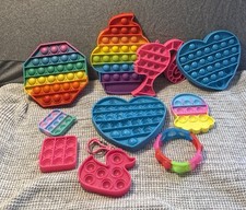 Pop It Fidget Toys Bright Colors Lot of 10 Sensory Fidget Toys Assorted Colors
