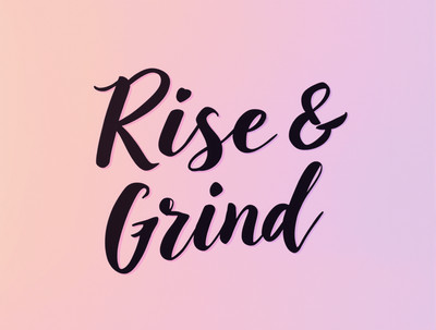 Rise & Grind Sunrise Gradient Typography Print 18 x 24 in C