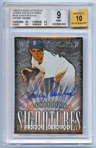 Sandy Koufax 1998 Donruss Significant Signatures card