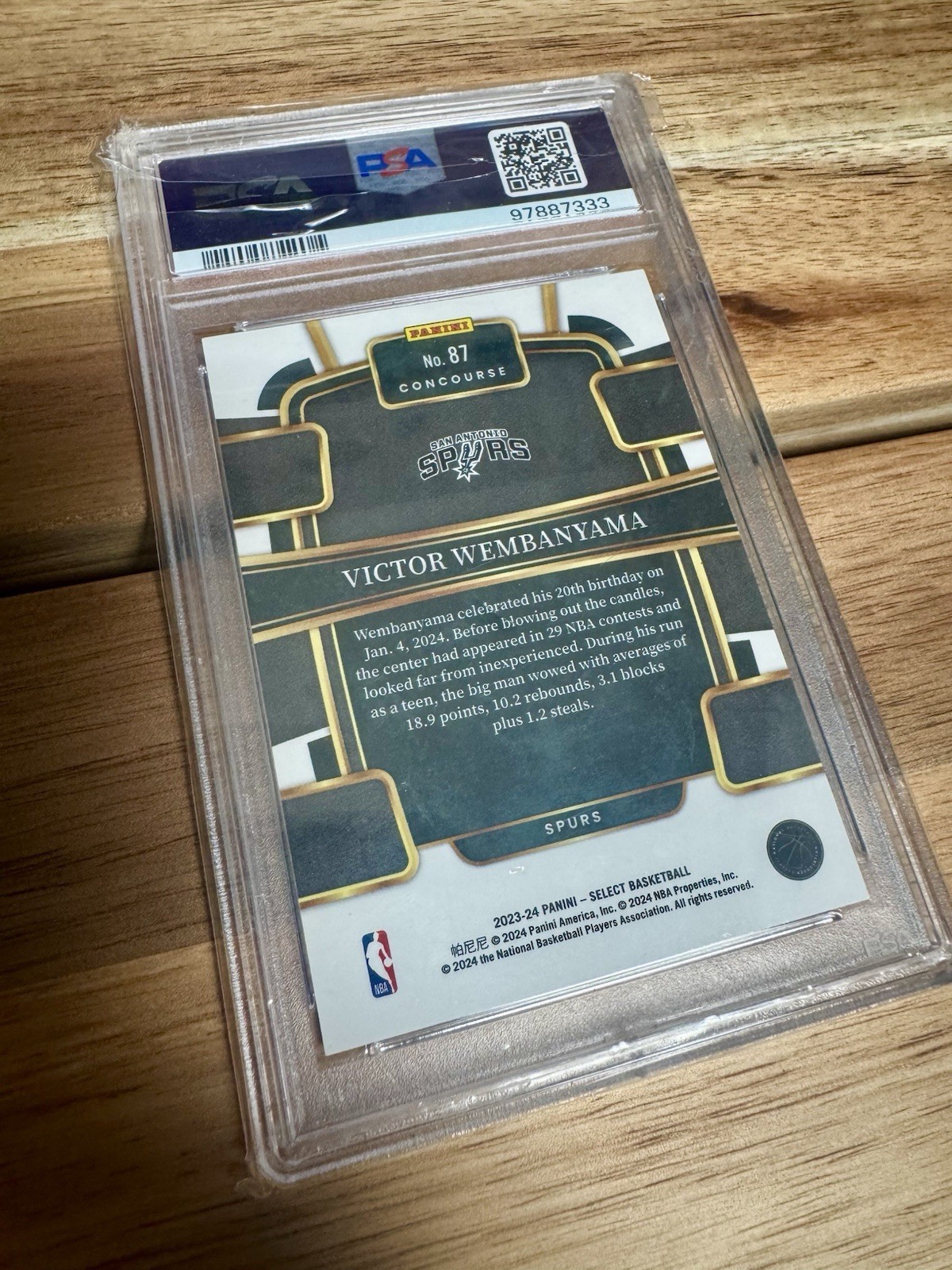 2023-24 Panini Select Concourse Victor Wembanyama ROOKIE Blue PSA 10