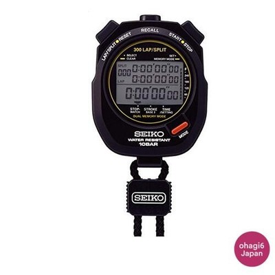 Seiko Swimming Master SVAS009 Black Stopwatch 10 Bar Water-Resistant from Japan