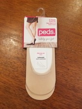 Peds 2 Pair Ultra Low Women's Shoe Size 5-10 No Show Socks New