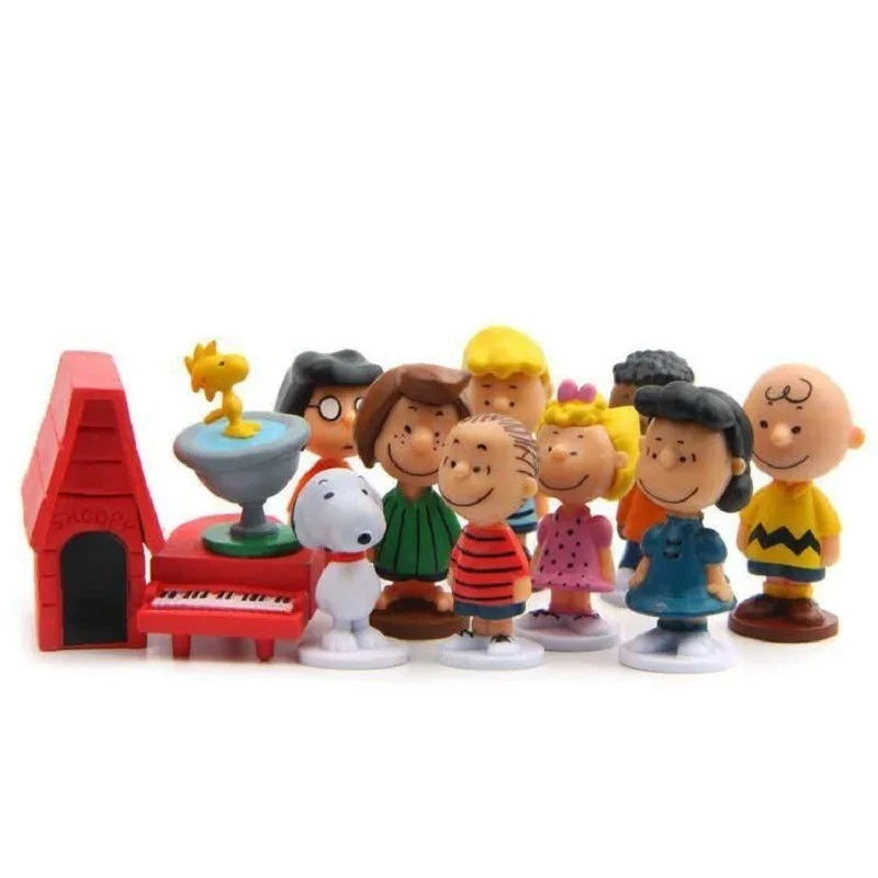 Die Peanuts Figuren 12 Stk. Sammlung Charlie Brown Snoopy Linus Comic Serie Doll - Bild 4 von 4