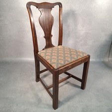 Antique Victorian Oak Dining Chair c1900 Solid Splat Back Drop In Seat