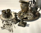 12 Lbs Silver Plate Plated Scrap Lot Silverware Pitcher Coffee Pot cream sugar