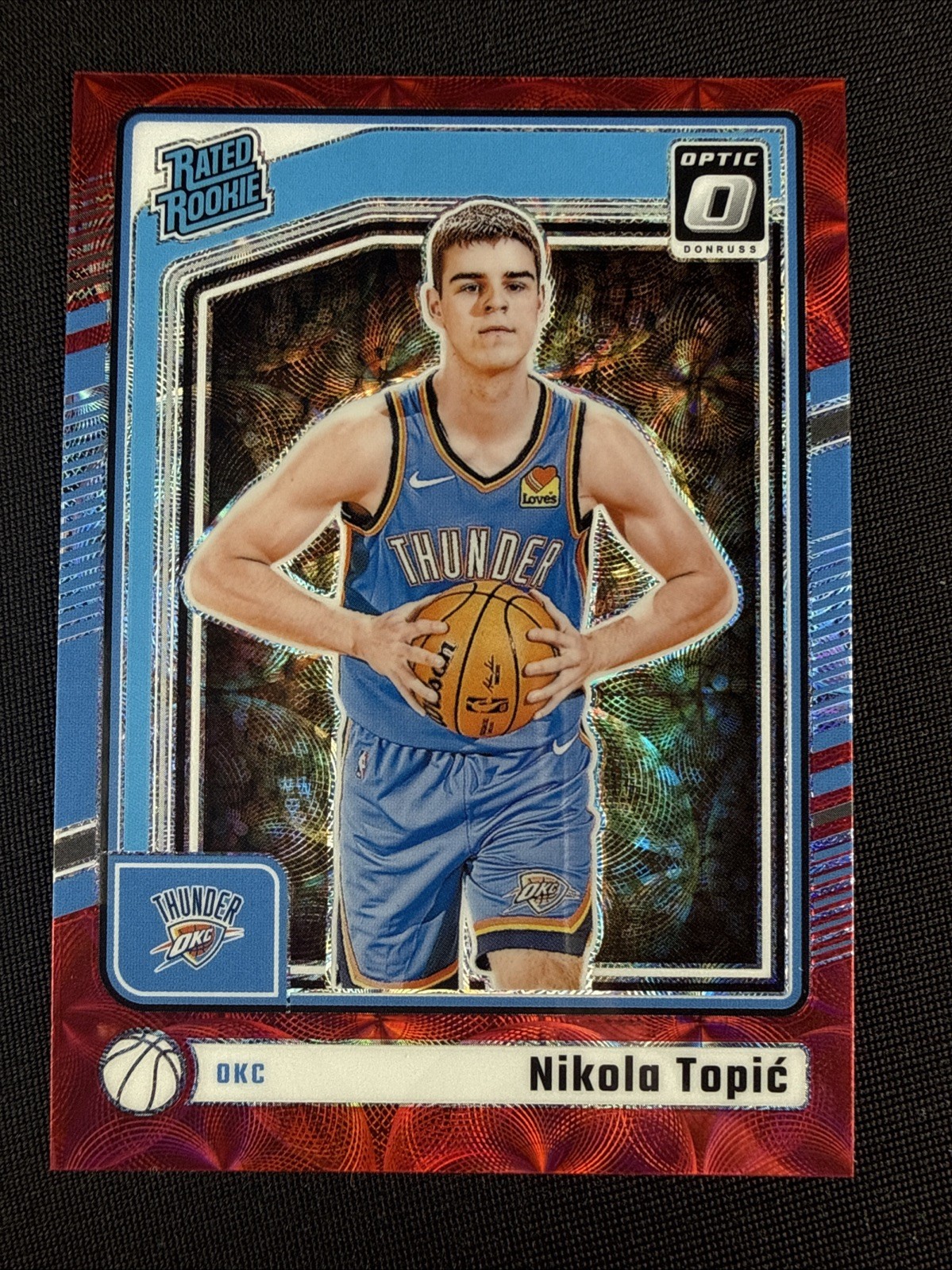 Nikola Topic Rated Rookie RC 2024-25 Donruss Optic Red International Prizm #278
