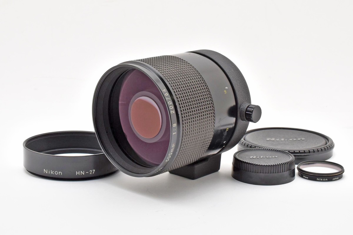 Nikon Reflex NIKKOR 500mm F8 とHN−27 Nikon Reflex Nikkor 500mm F8 NEW MF Mirror Lens w/Hood HN-27 [READ