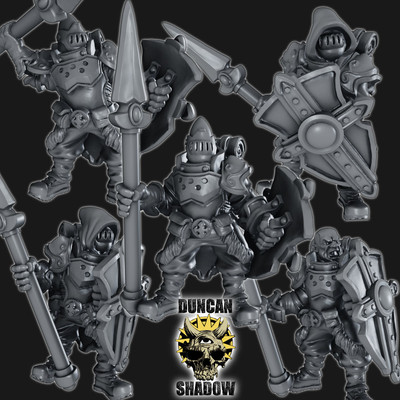 Holy Warriors with Spears Resin Miniature Models for DnD | Tabletop Gaming