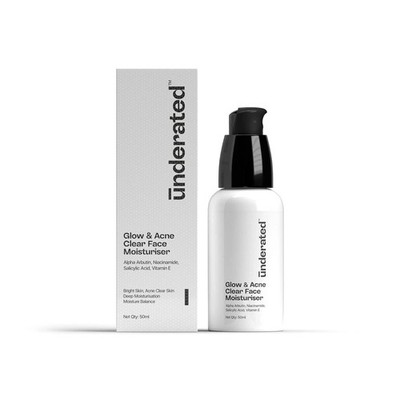 UNDERATED Glow And Acne Clear Face Moisturiser Cream Vitamin E 50Ml
