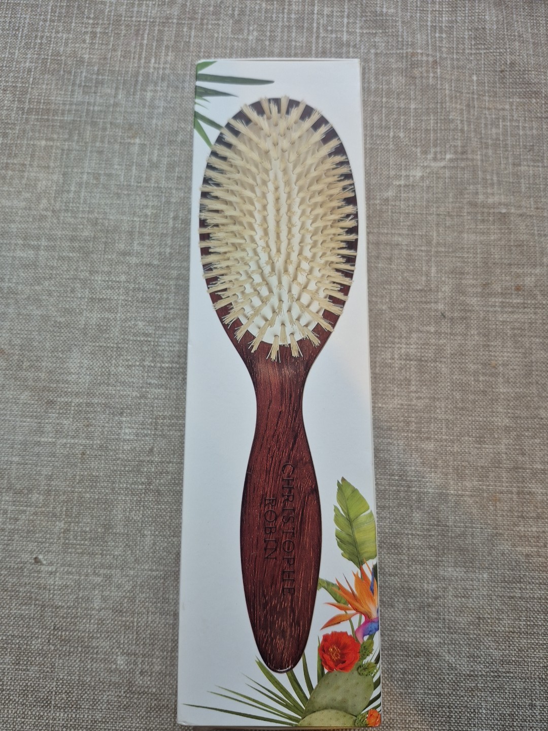 Christophe Robin Detangling Hairbrush 100% Boar Bristle NEW Free P&P
