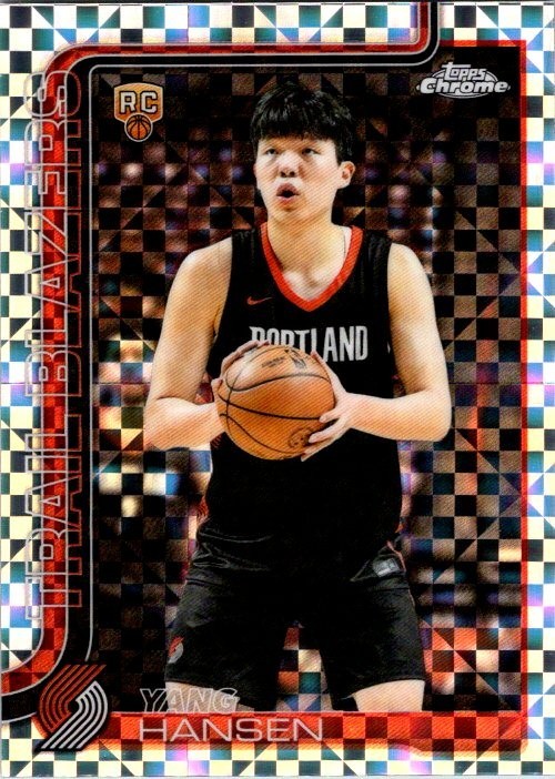 2025-26 Topps Chrome - Yang Hansen #266 X-Fractor RC Rookie Card Trail Blazers
