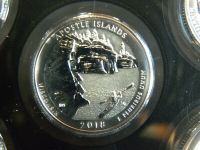 2018 S SILVER REVERSE PROOF WASHINGTON QUARTER APOSTLE ISLAND FRESH FROM SETS