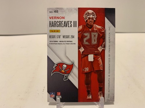 Vernon Hargraves III RC 2016 Absolute Blue Foil Rook Ink Buccaneers - Picture 4 of 4