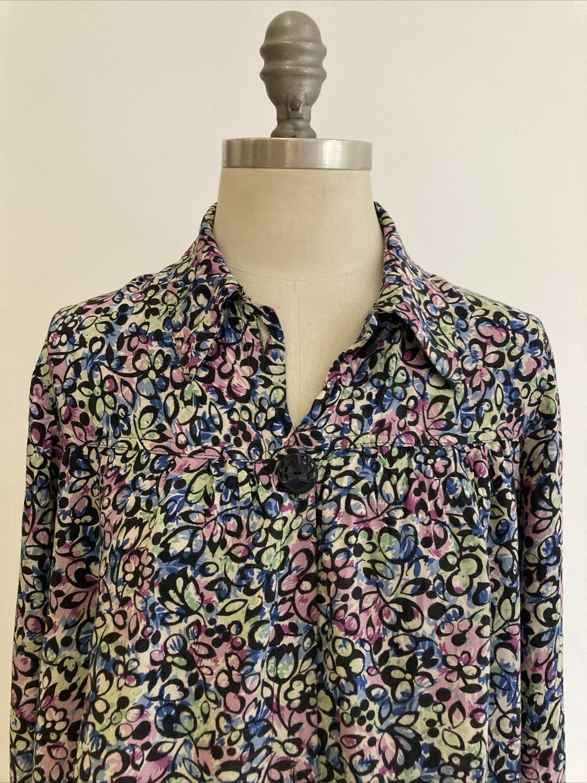 Vintage 1930/40s Button Through Floral Smock/Tea Dress, 18.5" pit to pit approx. 2