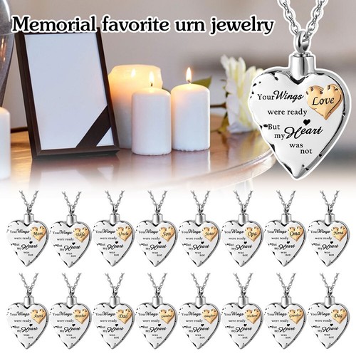 Cremation Jewellery Urn Necklace Heart Pendent Ashes Locket Memorial Keepsake - Picture 12 of 30