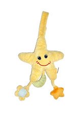 Spieluhr TCM Tchibo Stern mit Mond gelb blau orange Guten Abend gute Nacht ...