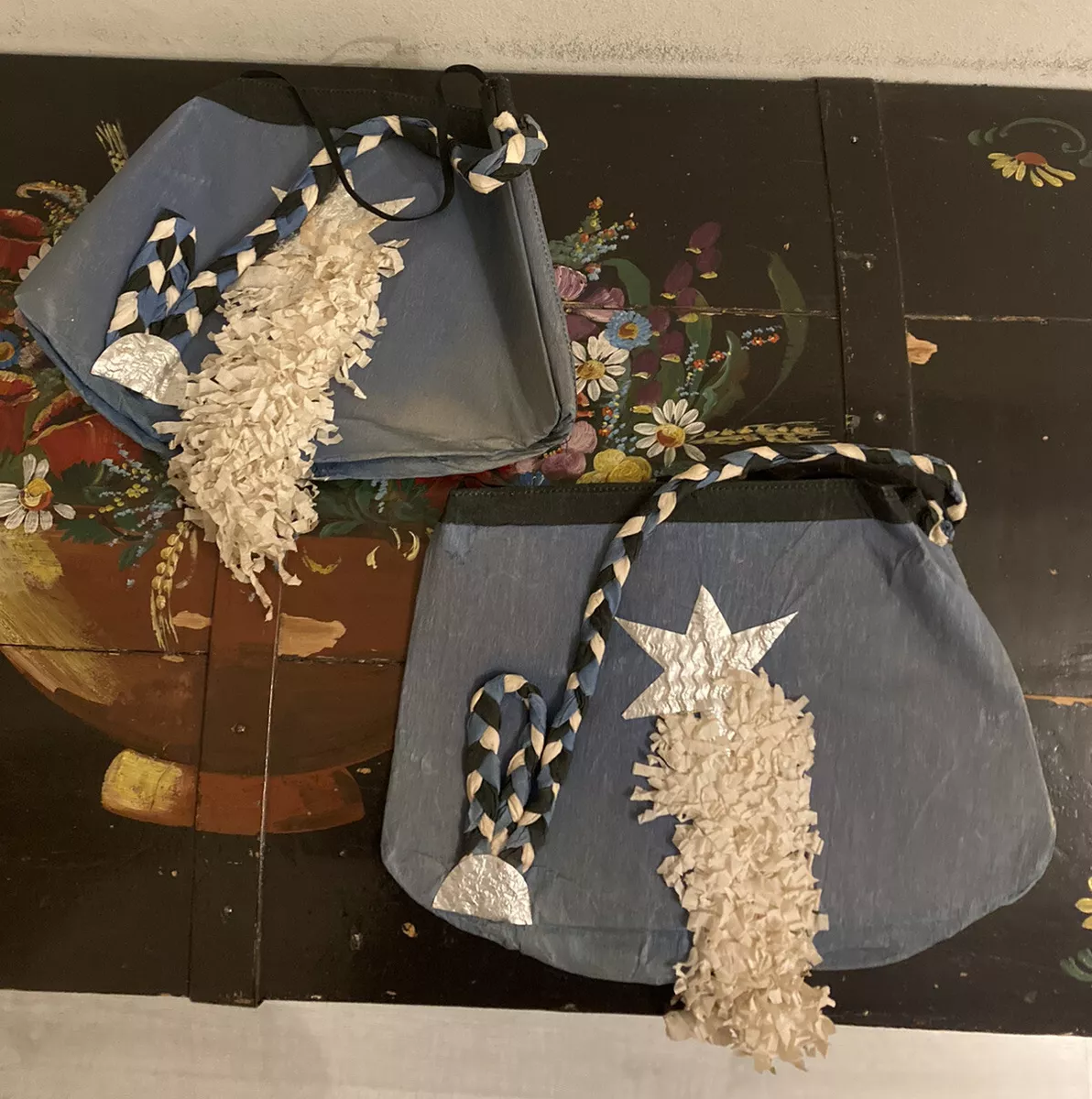 RARE Vintage Crepe Paper And Board Fancy Dress Bags Harrods London