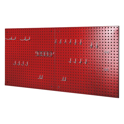 Seville Classics UltraHD Steel Pegboard 2-Piece Set with 23-Piece Peg Hook Set