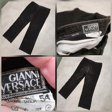 VTG Gianni Versace Couture Pants Mens 54 37x30 Corduroy Velvet Pleated Trousers