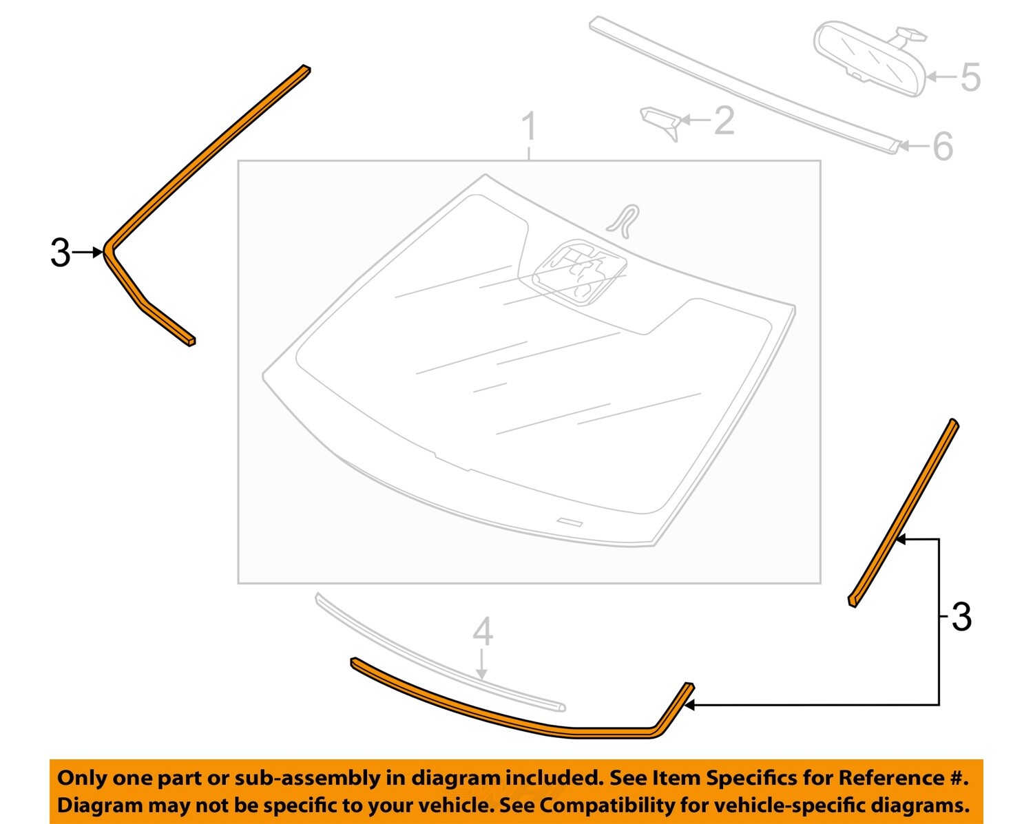 HONDA OEM WindshieldDam 73126SYY000 eBay