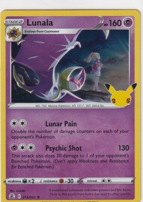 Pokemon TCG - Celebrations - Lunala 015/025 - Foil - Z2341 | eBay