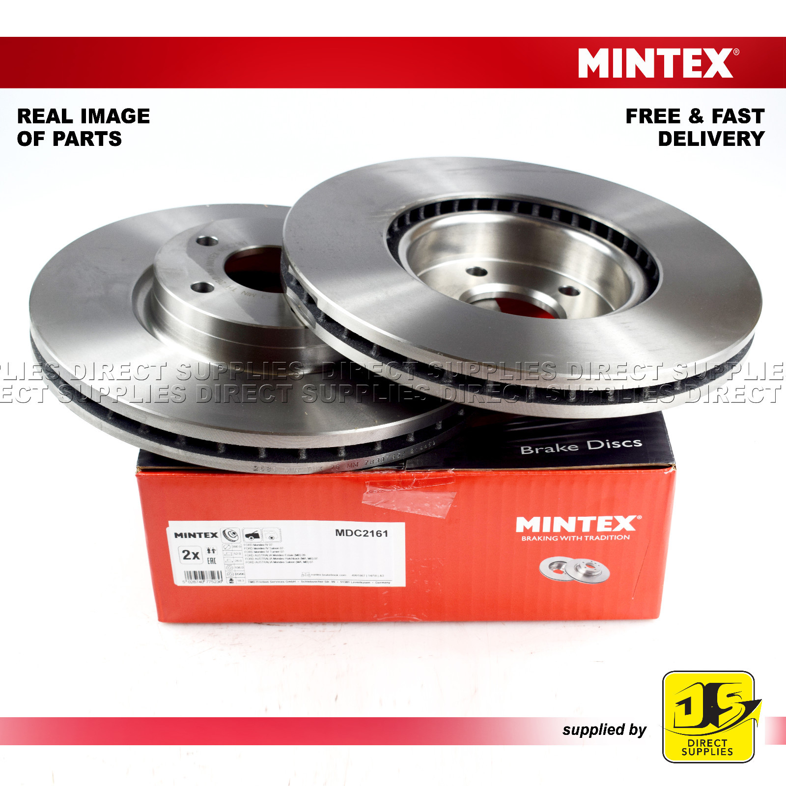 FORD MONDEO IV 1.6 1.8 2.0 2.3 2.5  MINTEX FRONT DISC BRAKE MDC2161 PAIR
