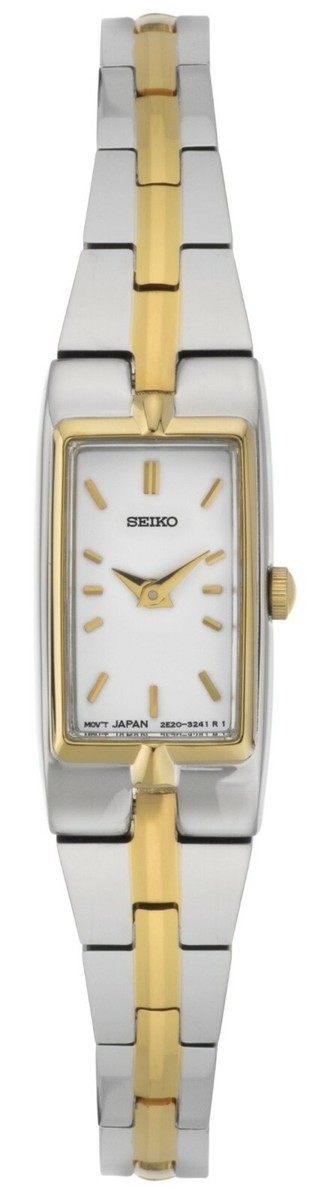 NEW* Seiko SZZC40 Women's White Dial Two-Tone SS Quartz Watch MSRP $235