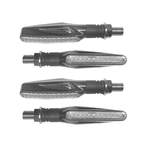 4X Motorcycle 12LED Turn Signal Indicators Motorbike Flowing Water Light Amber - Picture 5 of 14