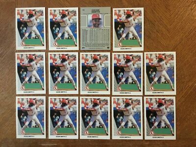 14- 1990 LEAF OZZIE SMITH #142 ST. LOUIS CARDINALS HALL OF FAME 14 Card lot(513)