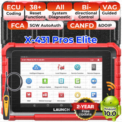 2025 LAUNCH X431 Pro Elite V+ PRO5 PAD V Bidirectional Diagnostic Scanner Coding