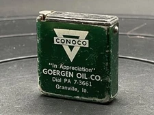 VRHTF NHRA VINTAGE "CONOCO-GOERGEN OIL" TAPE MEASURE IT WORKS VERY COOL 2" X 2"