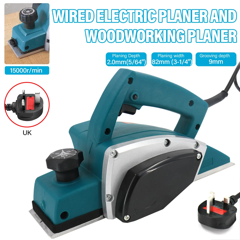 1200W Electric Wood Planer Corded Wood Plane Handheld Woodworking Tool  3-1/4'' - Image 3 of 4