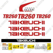 Fits Takeuchi TB 260 Decal Kit Mini Excavator Decals Equipment Decals TB260