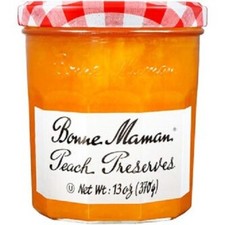 Bonne Maman Peach Preserves - Case of Six 13 Oz Glass Jars