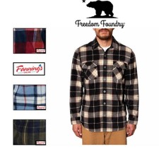 Freedom Foundry Men's Plaid Fleece Shirt Light Weight Full Button Up - A35